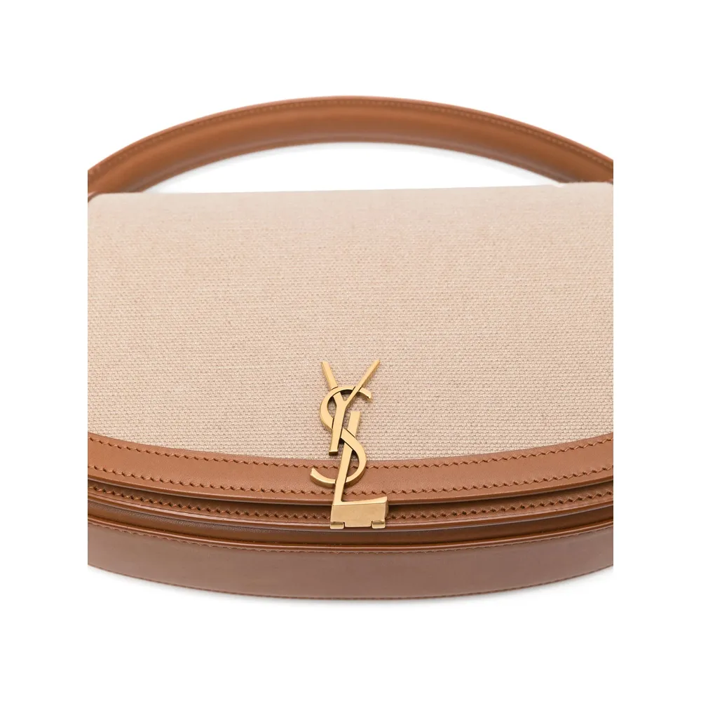 Saint Laurent Logo Plaque Foldover Top Tote Bag