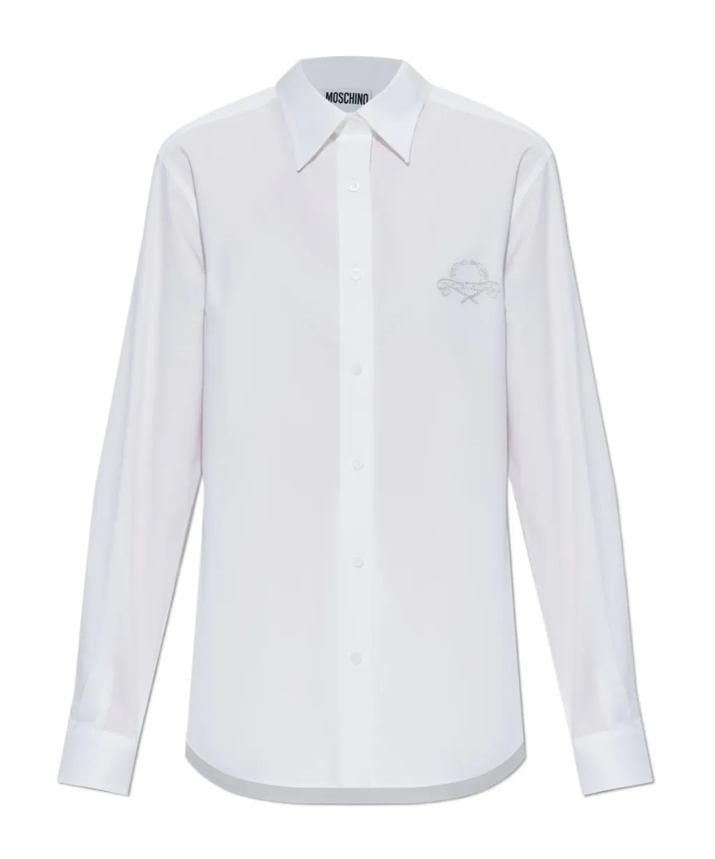 Moschino Logo Embroidered Button-Up Shirt