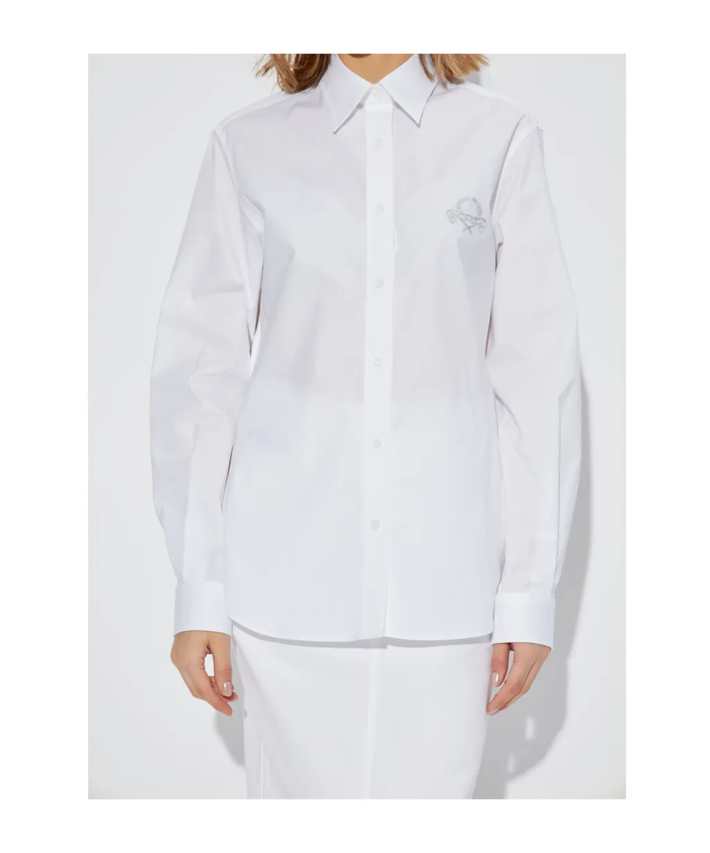 Moschino Logo Embroidered Button-Up Shirt