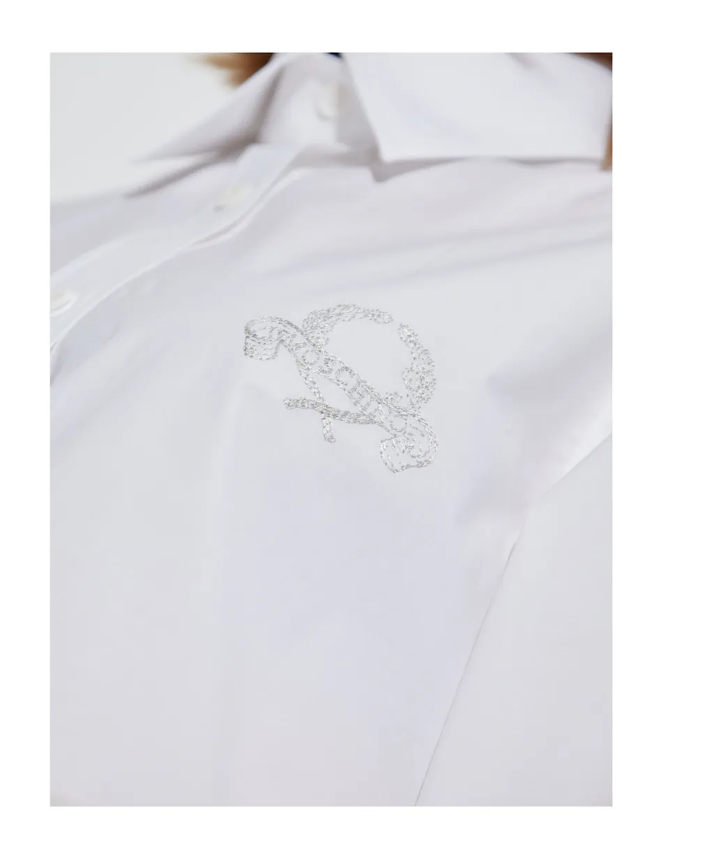 Moschino Logo Embroidered Button-Up Shirt