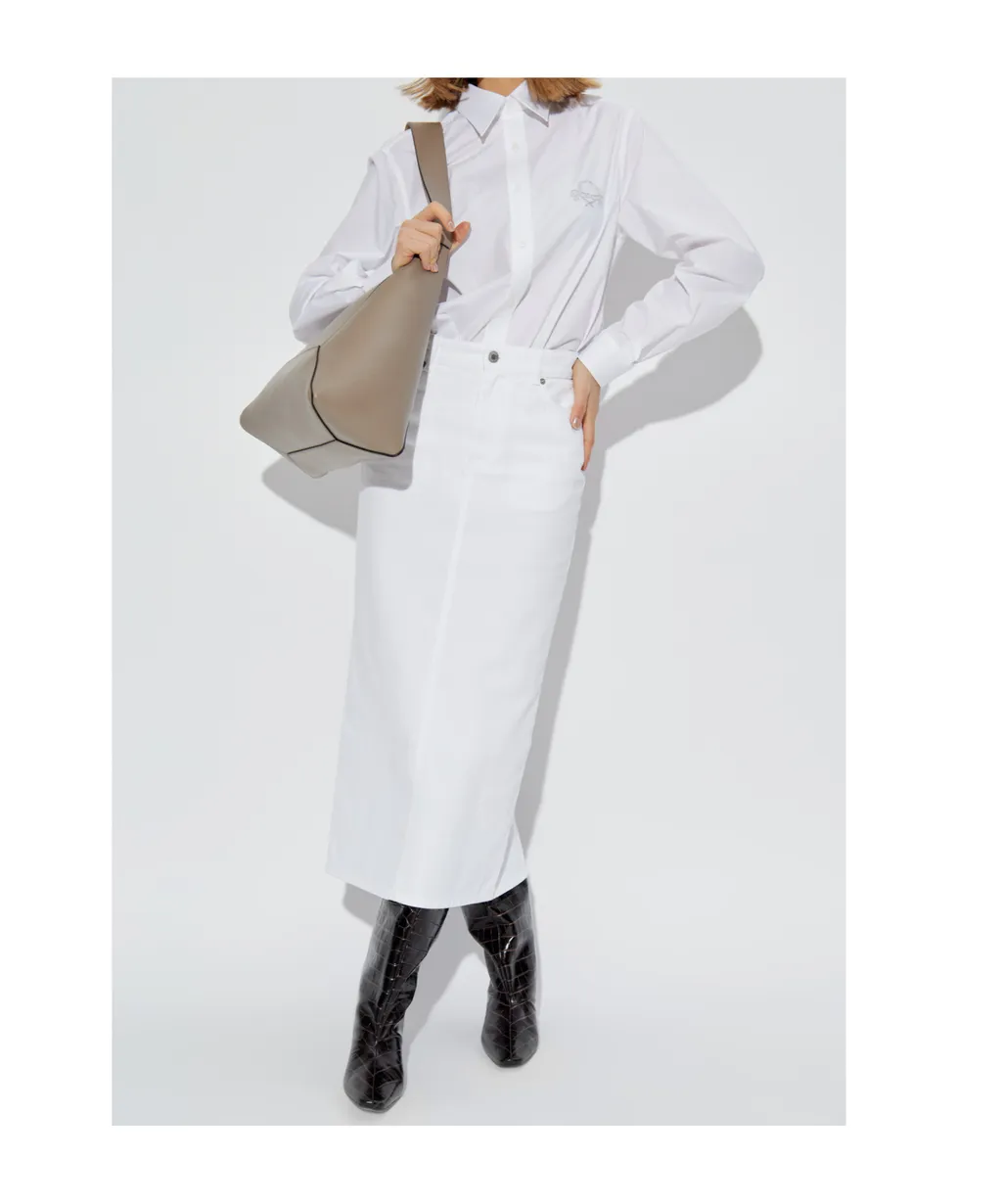 Moschino Logo Embroidered Button-Up Shirt