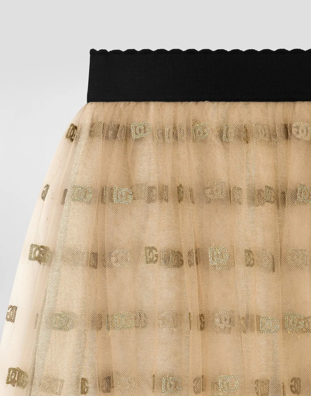 Dolce & Gabbana Kids Logo Printed Tulle Skirt