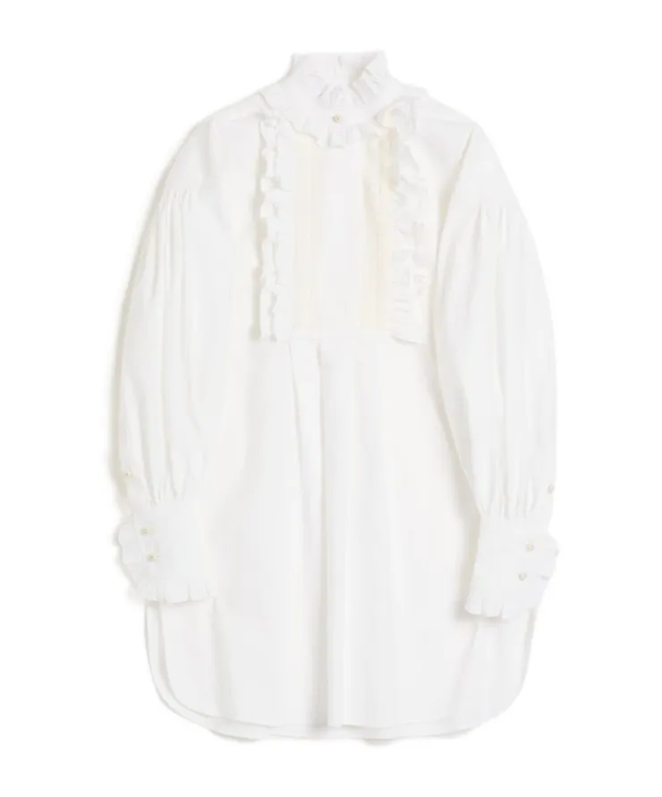 Valentino Ruffled Long-Sleeved Mini Dress