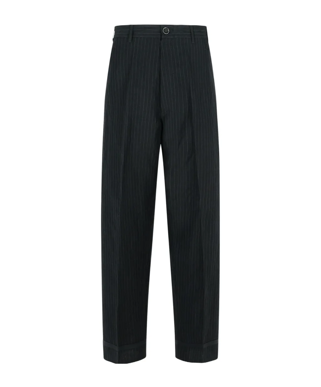 Pinstripe-Pattern Trousers