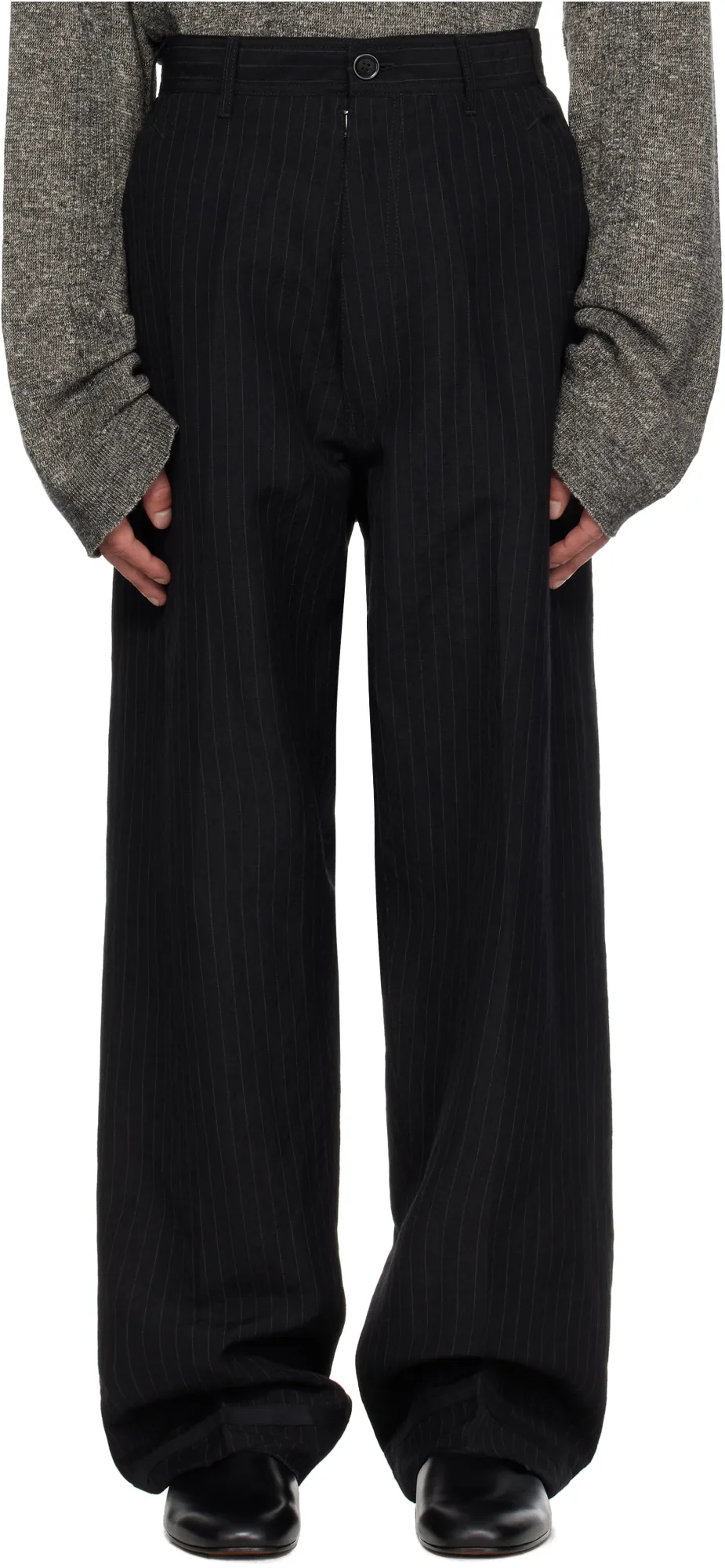 Pinstripe-Pattern Trousers