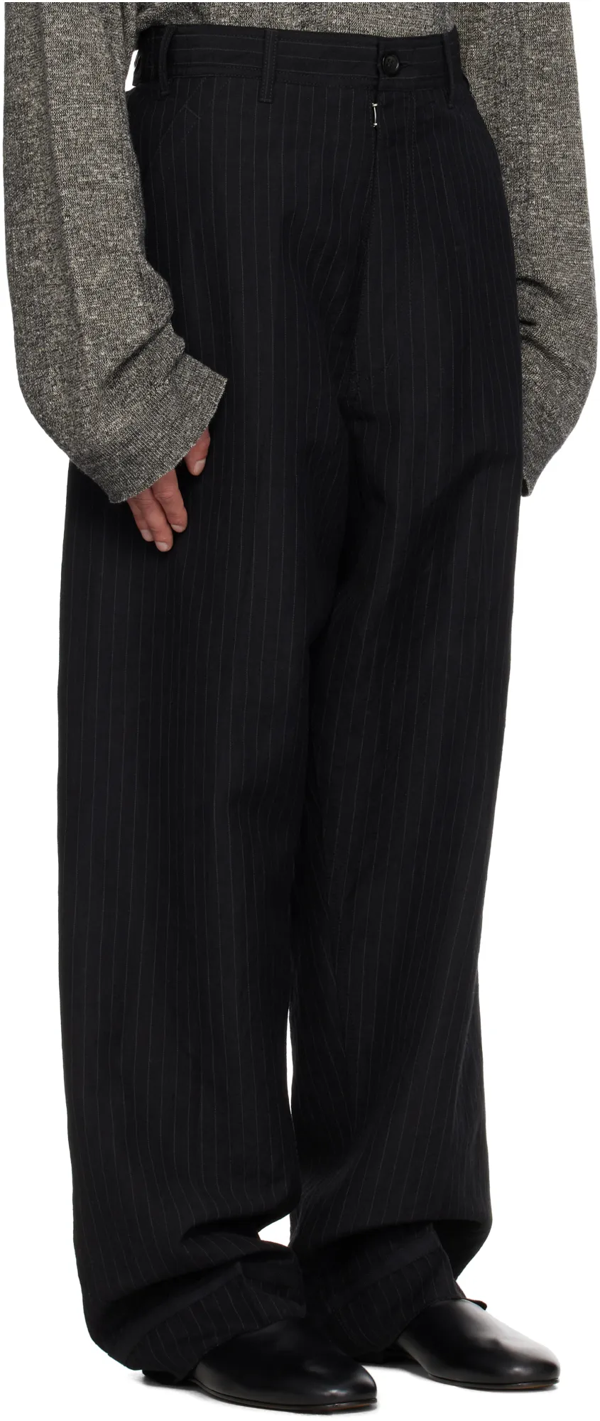 Pinstripe-Pattern Trousers