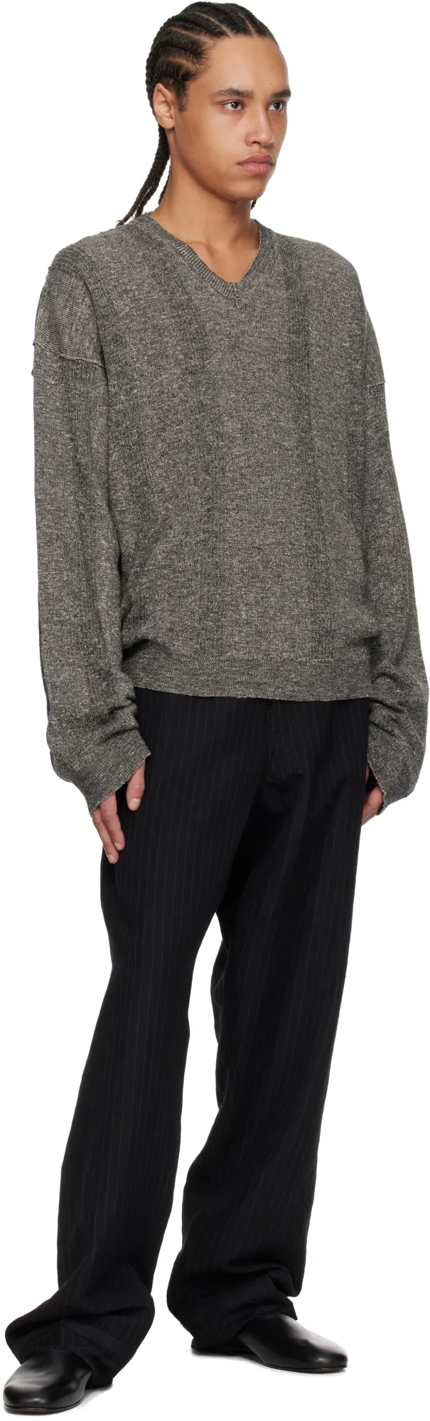 Pinstripe-Pattern Trousers
