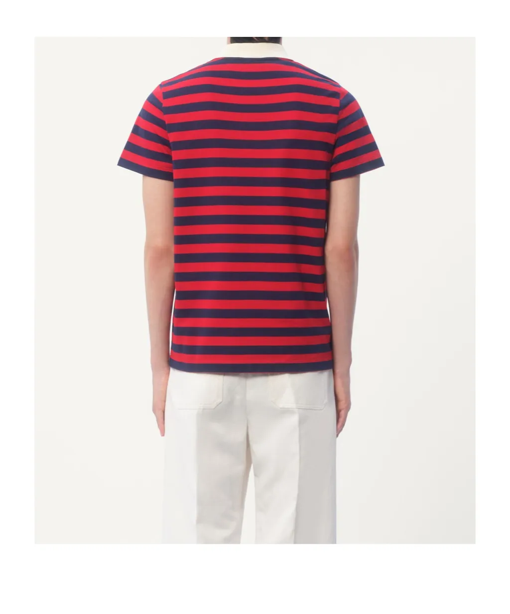 Valentino Striped Button Detailed Polo Shirt