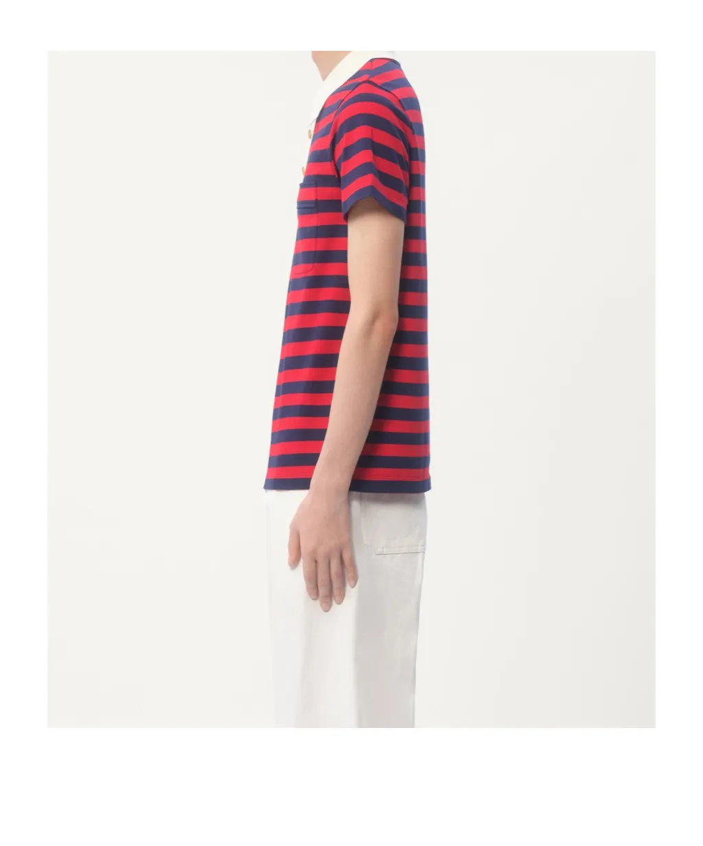 Valentino Striped Button Detailed Polo Shirt