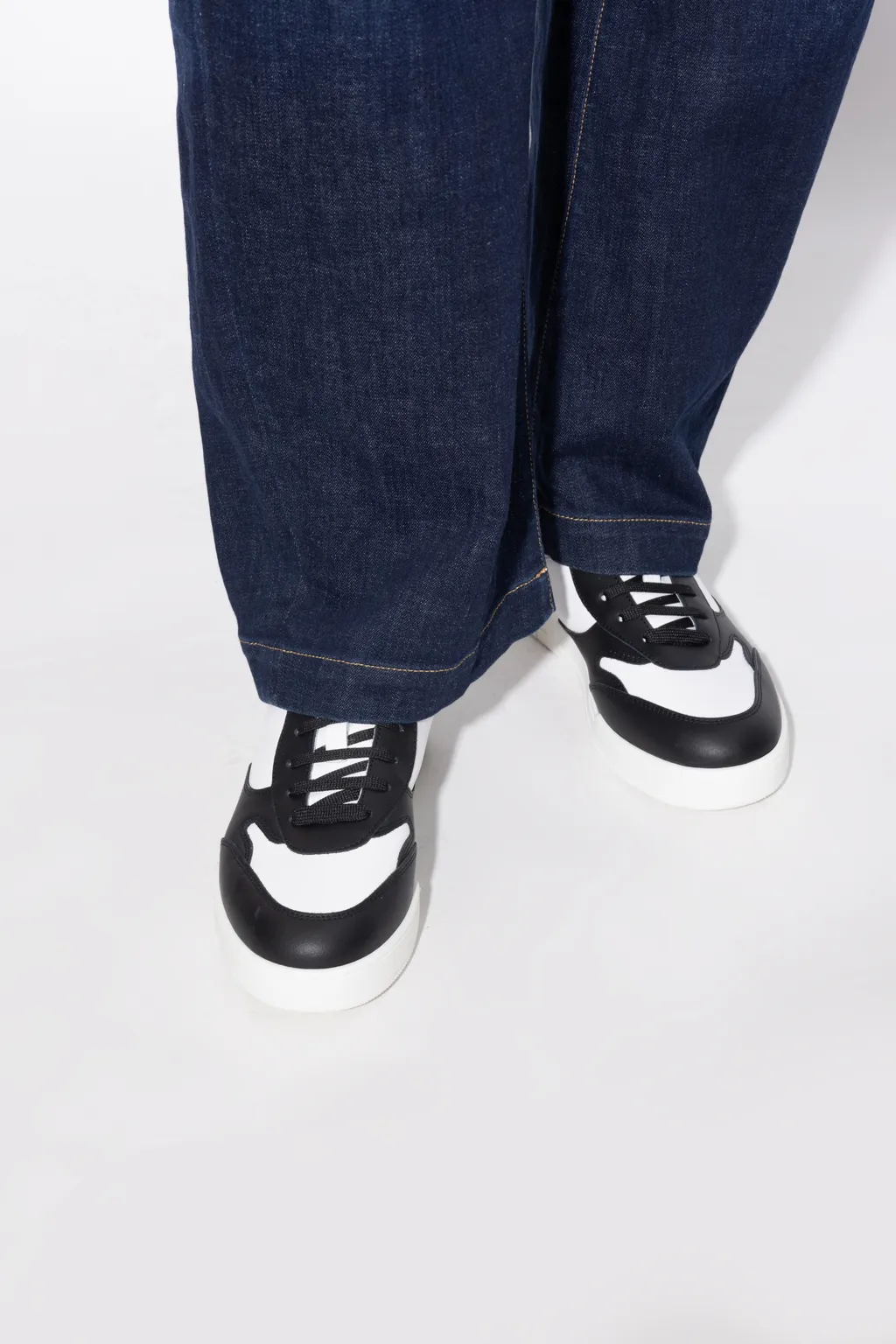Moschino Logo Embossed Lace-Up Sneakers