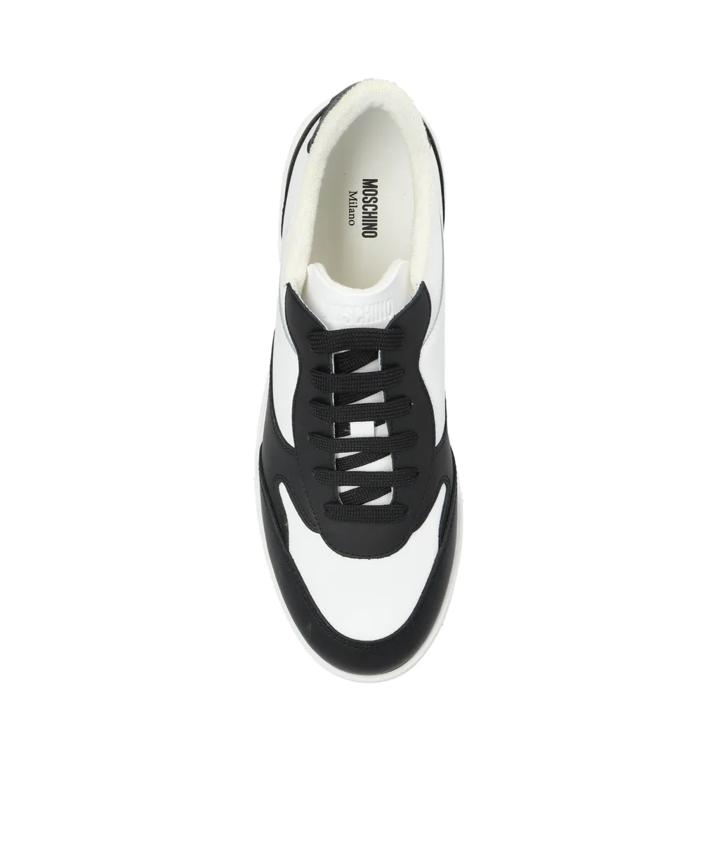 Moschino Logo Embossed Lace-Up Sneakers