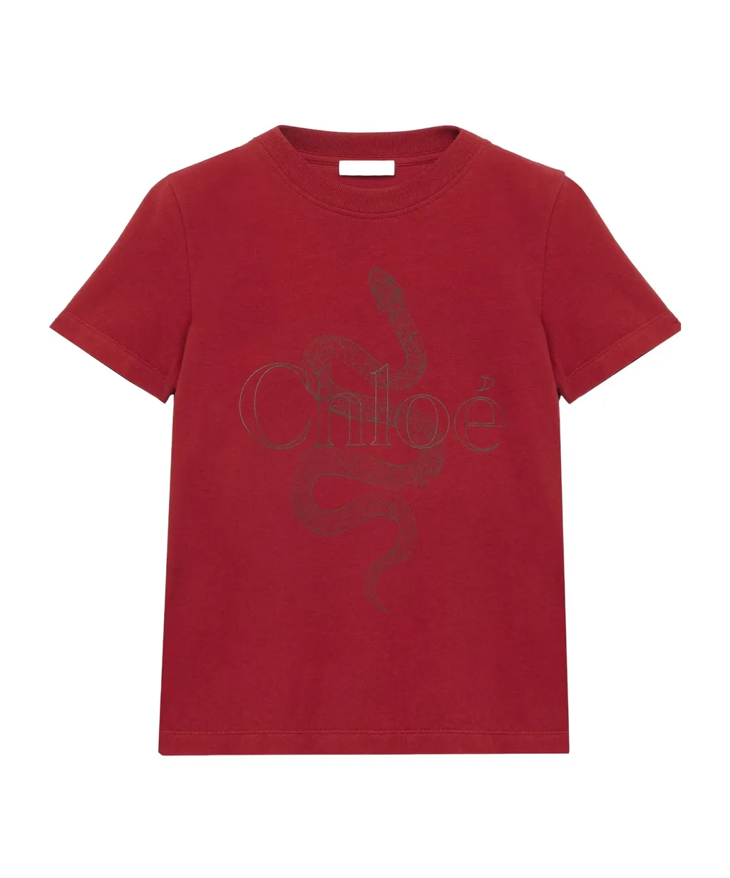 Chloé Snake Printed Crewneck T-Shirt