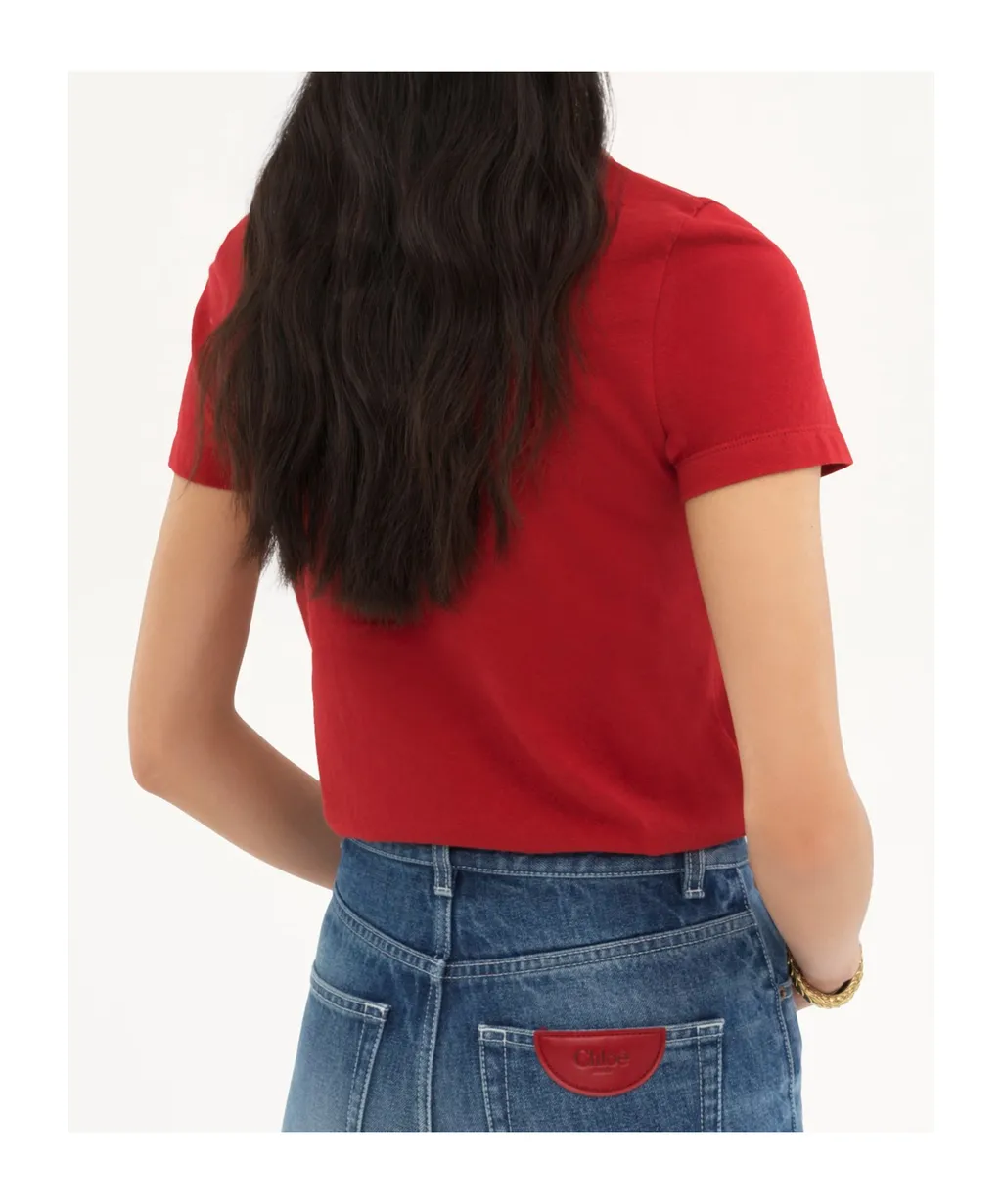 Chloé Snake Printed Crewneck T-Shirt