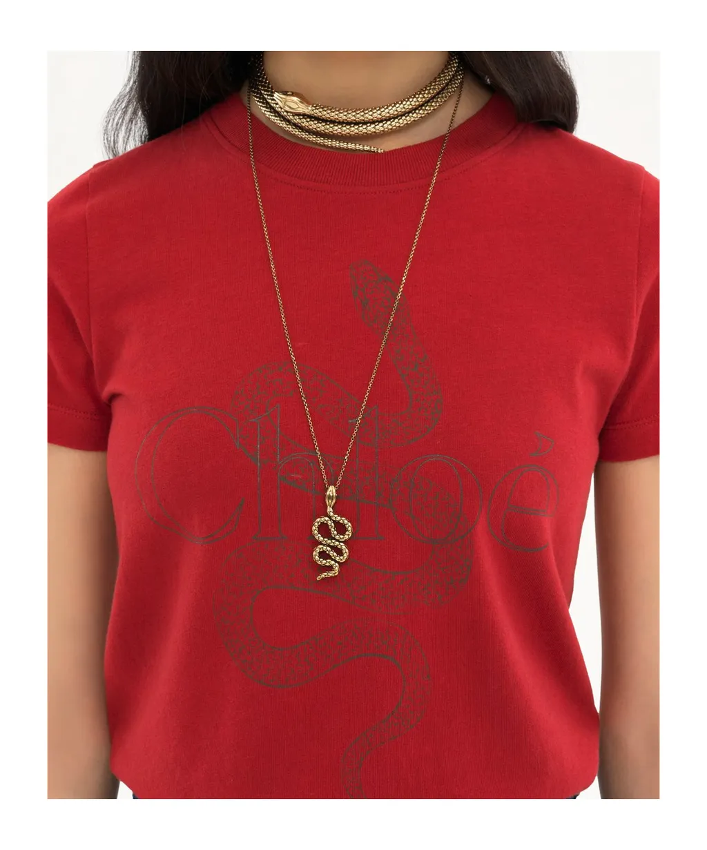 Chloé Snake Printed Crewneck T-Shirt