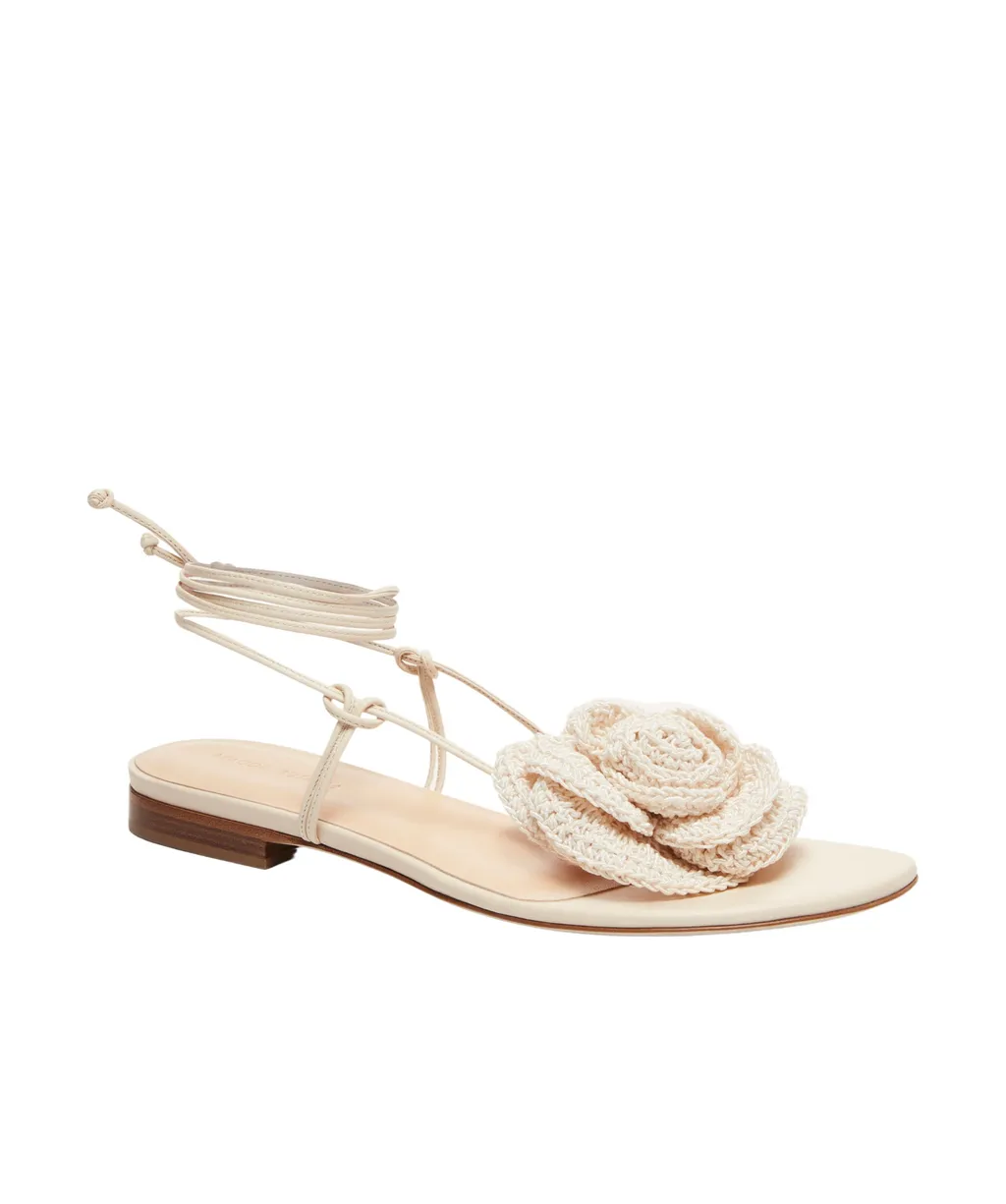 Flower Crochet-Knit Sandals