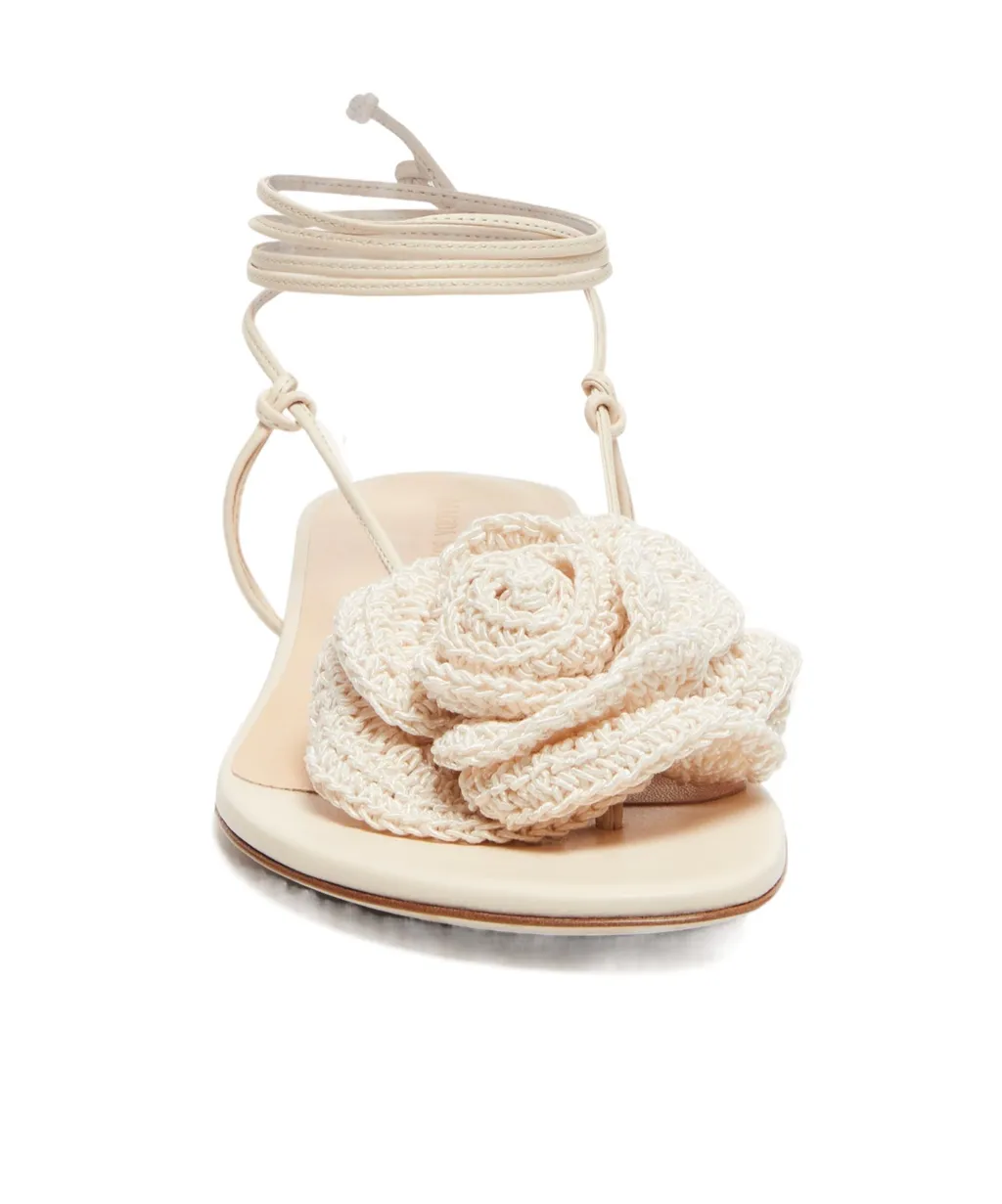 Flower Crochet-Knit Sandals