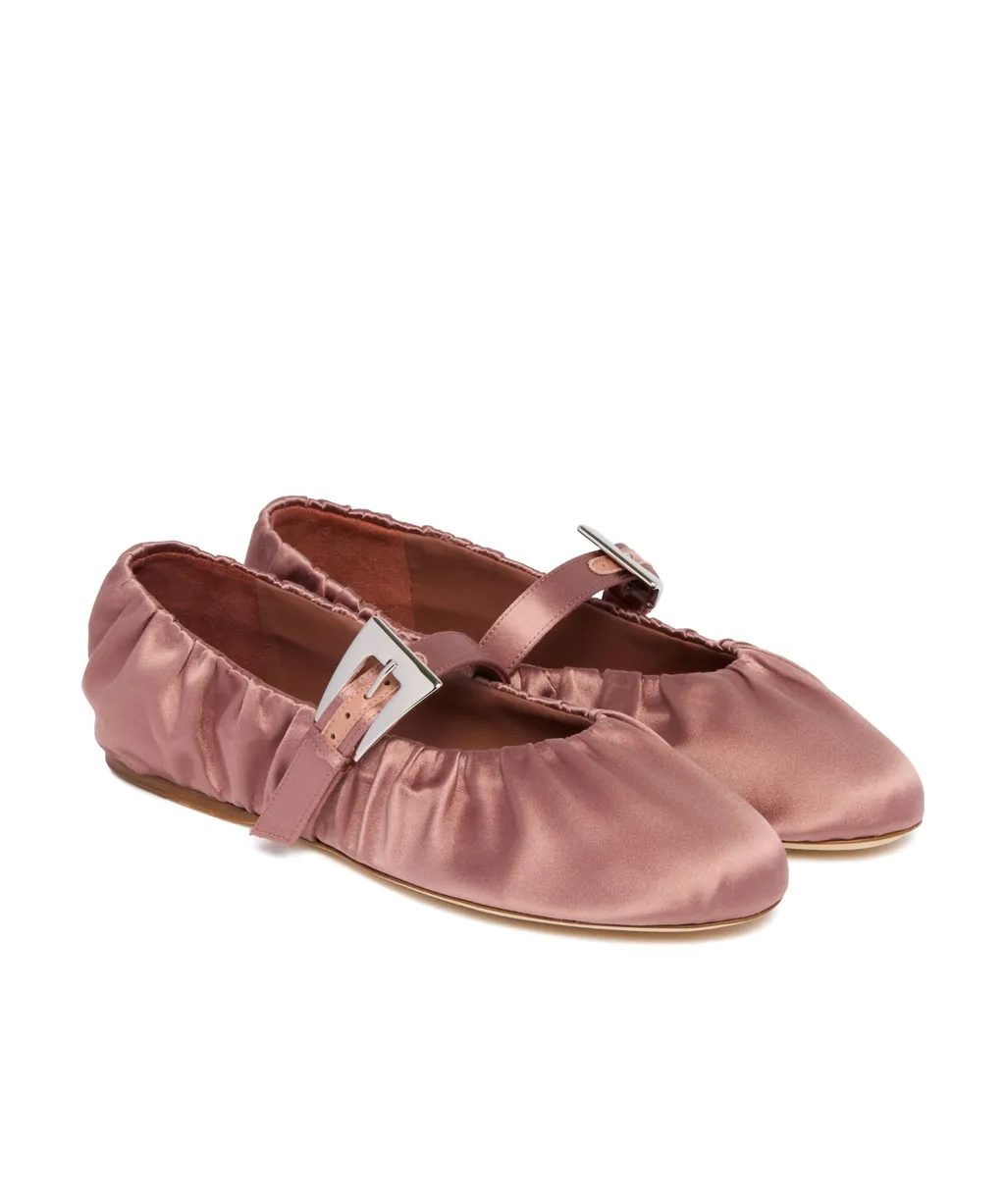 Paris Texas Sveva Plisse Buckle Ballet Flats