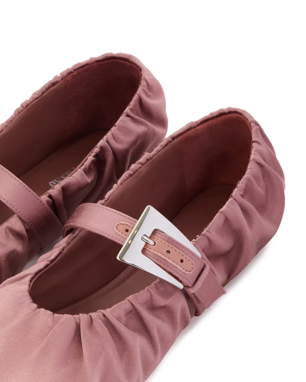 Paris Texas Sveva Plisse Buckle Ballet Flats