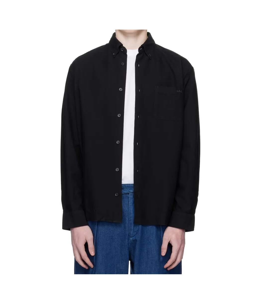 A.P.C. Logo-Embroidered Long-Sleeved Shirt