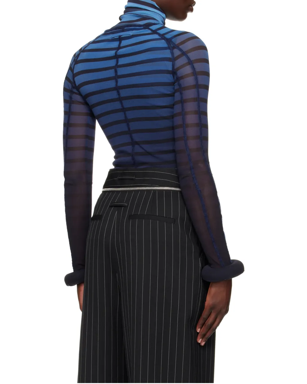 Black & Blue Top The 3D Striped