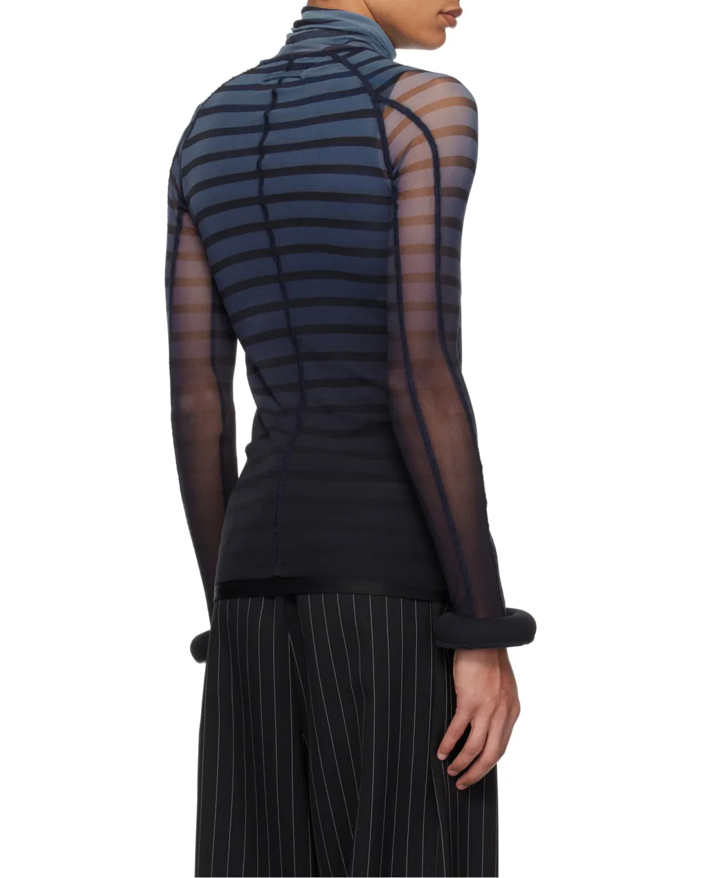 Black & Blue Top The 3D Striped