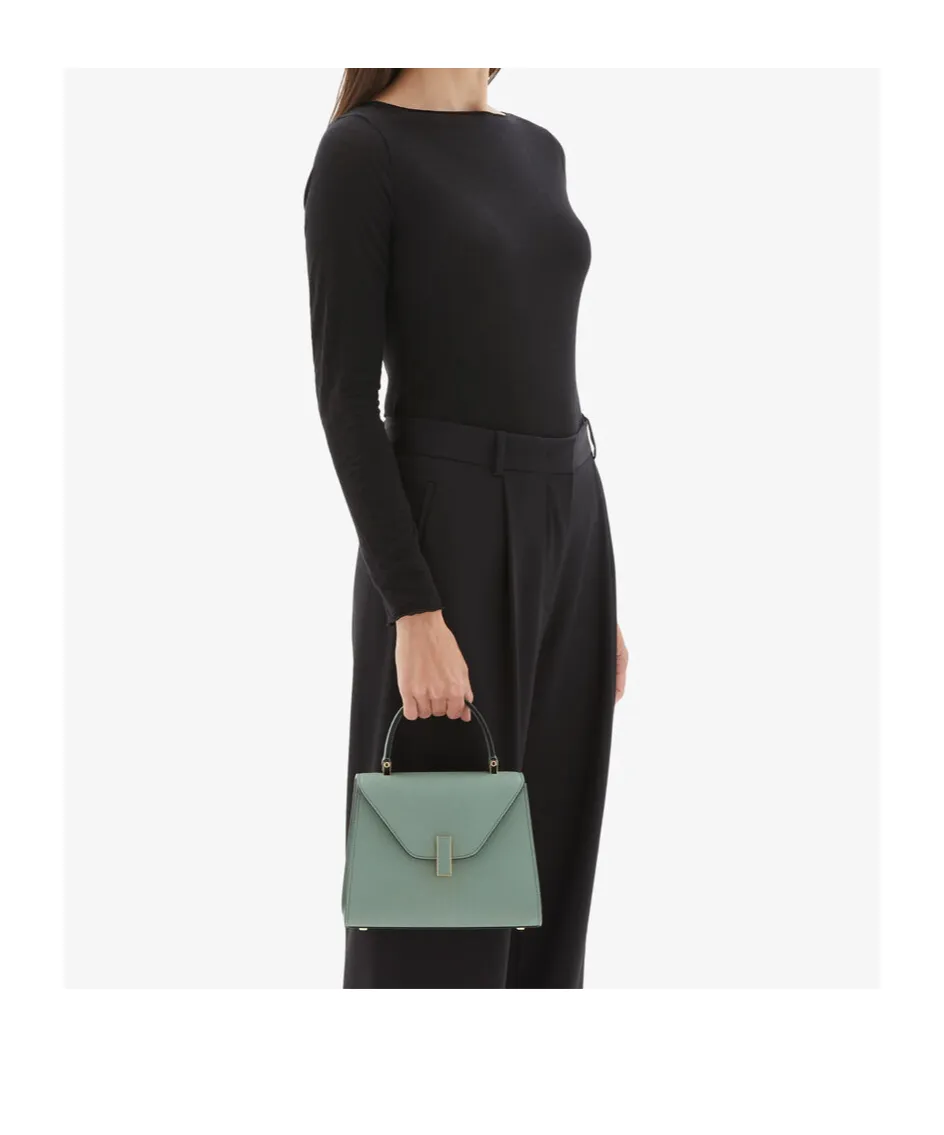 Valextra Iside Foldover Mini Top Handle Bag