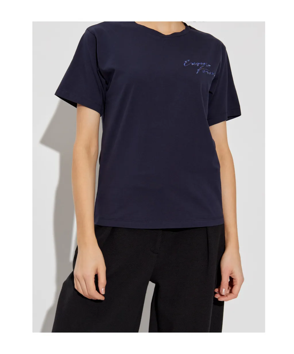 Emporio Armani Logo Detailed Jersey T-Shirt