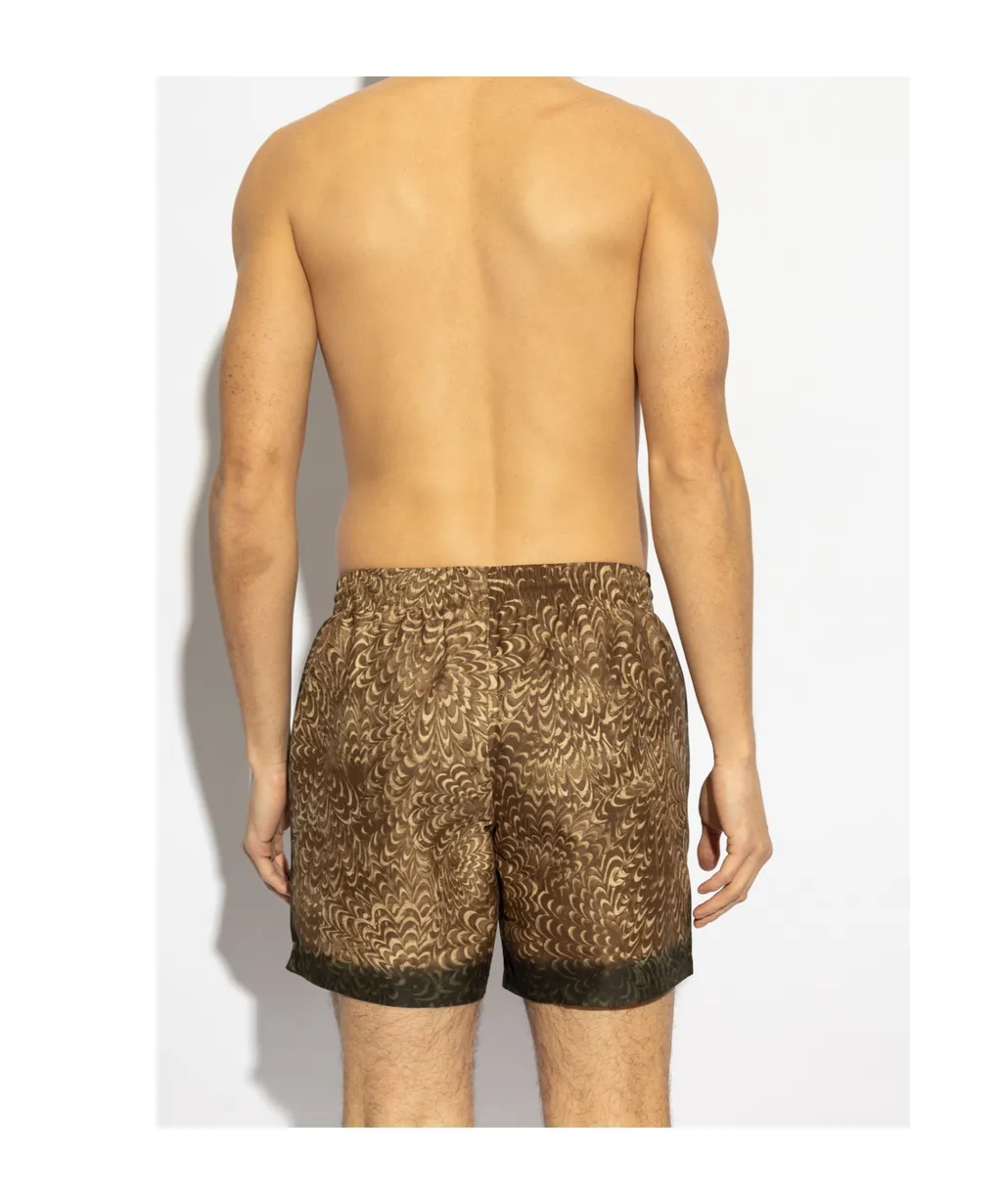 Dries Van Noten Pattern-Printed Drawstring Swim Shorts