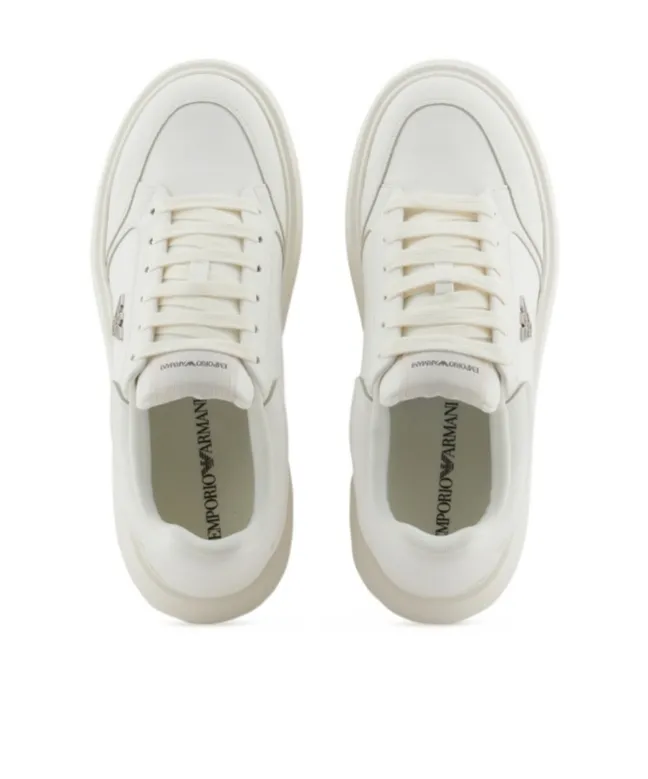 Emporio Armani Round Toe Lace-Up Sneakers
