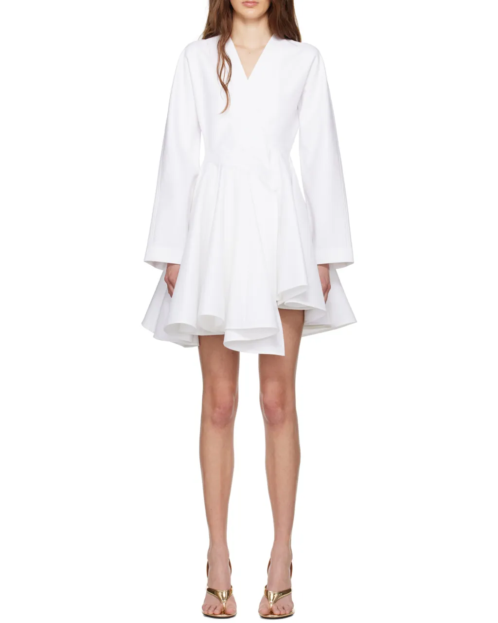 AlaÏA Asymmetrical V-Neck Short Dress