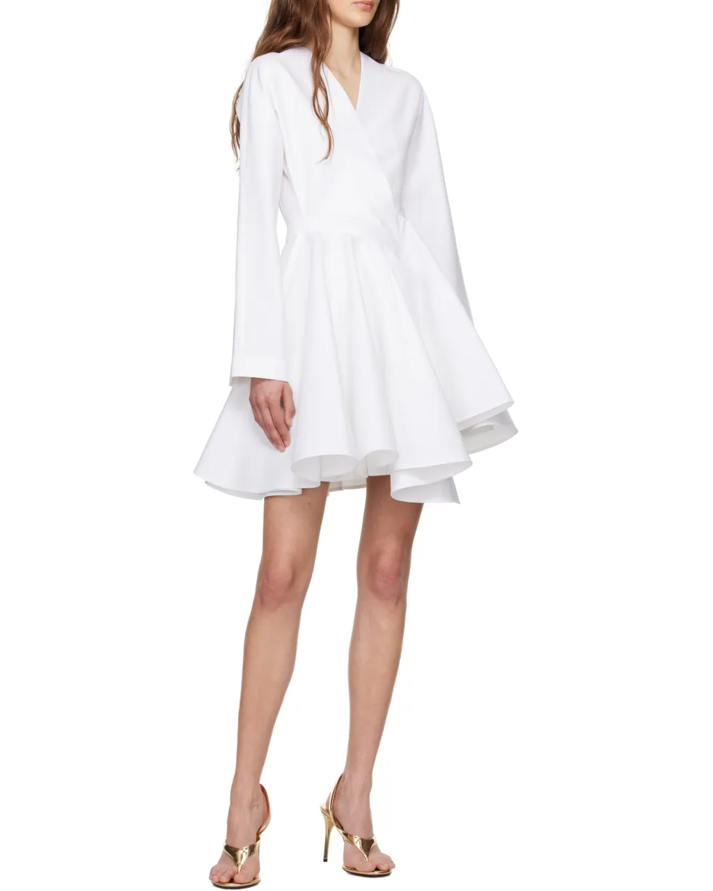 AlaÏA Asymmetrical V-Neck Short Dress