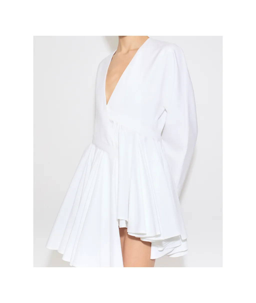 AlaÏA Asymmetrical V-Neck Short Dress