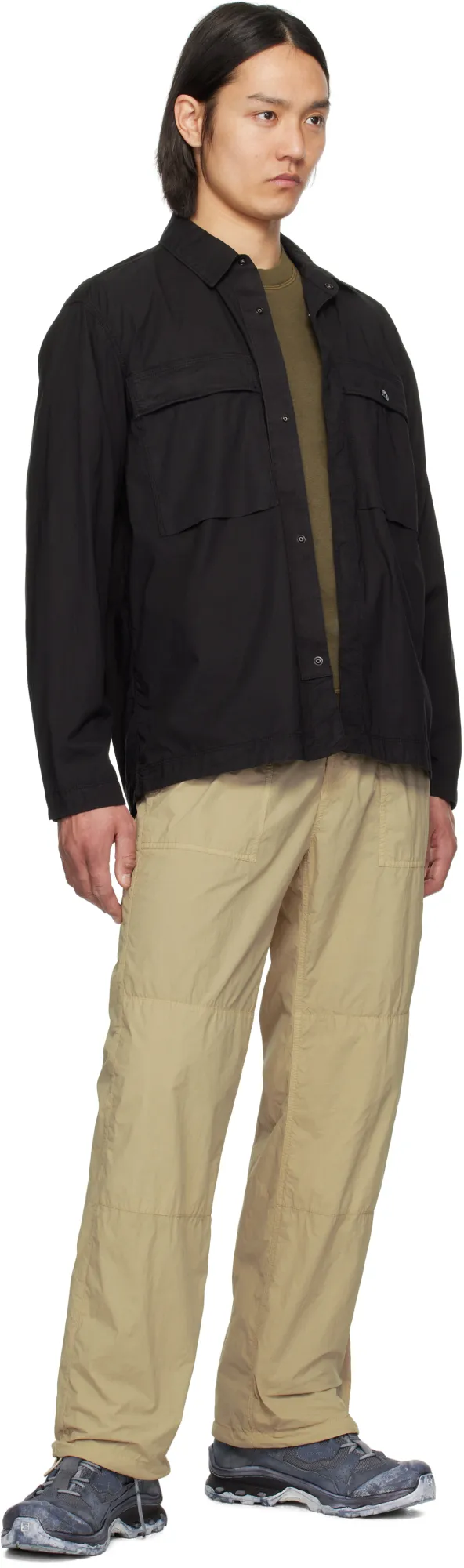 Stone Island Logo Patch Long Sleeved Overshirt