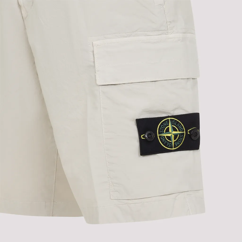 Stone Island Logo Patch Cargo Shorts