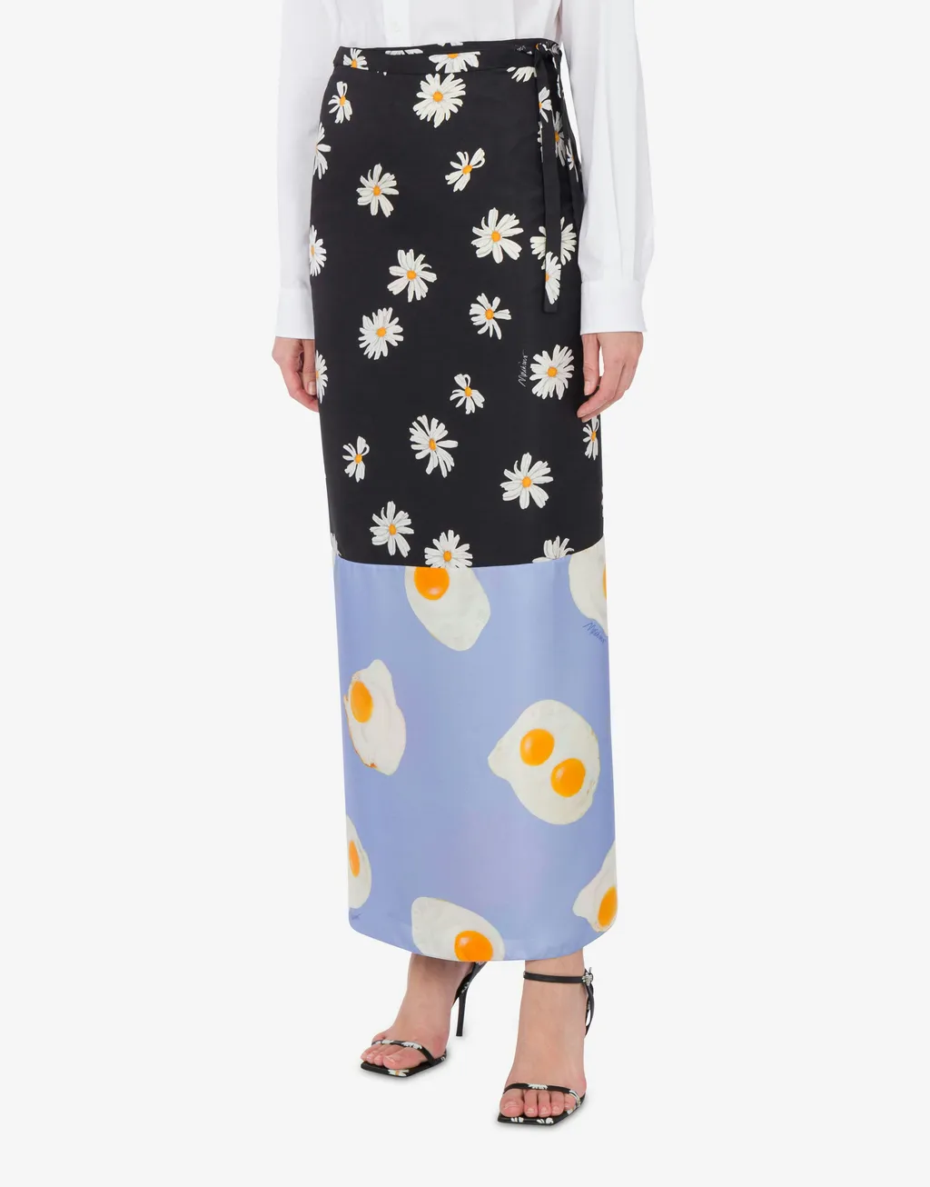 Moschino Long Twill Patchwork Skirt
