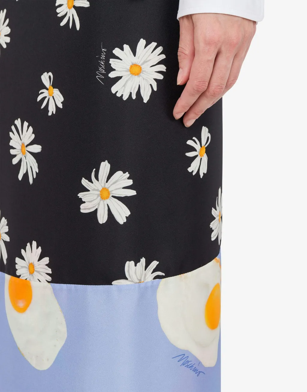 Moschino Long Twill Patchwork Skirt