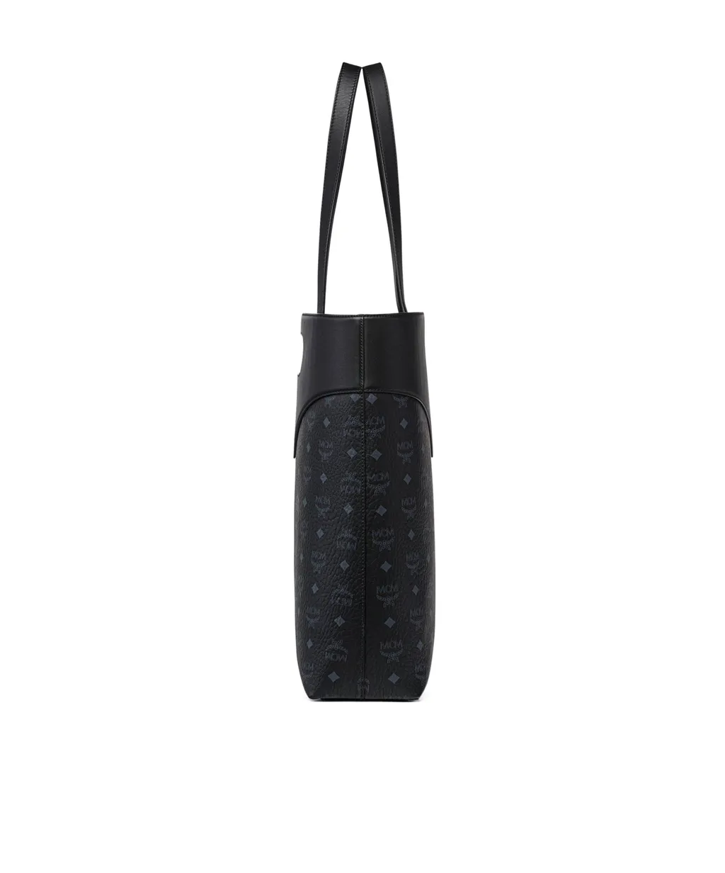 Mcm Logo Printed Shopper Bag
