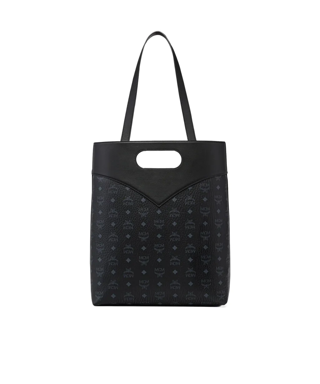 Mcm Logo Printed Shopper Bag