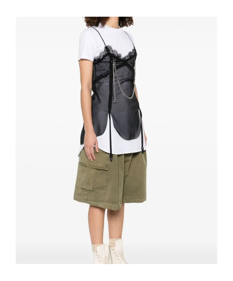 Dsquared2 Pierced Apron Layered Effect Mini Dress