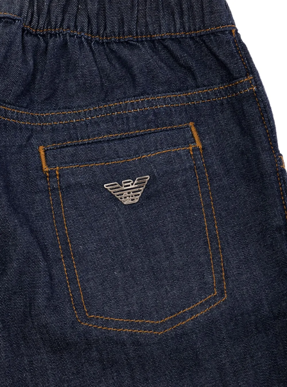 Emporio Armani Kids Logo Detailed Denim Trousers