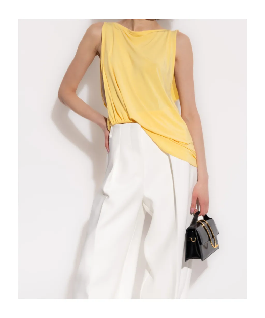 Jacquemus Le Haute Peplo Twist Detailed Top