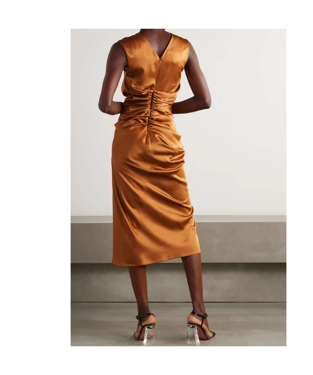 Pleated Mid-Length Dress