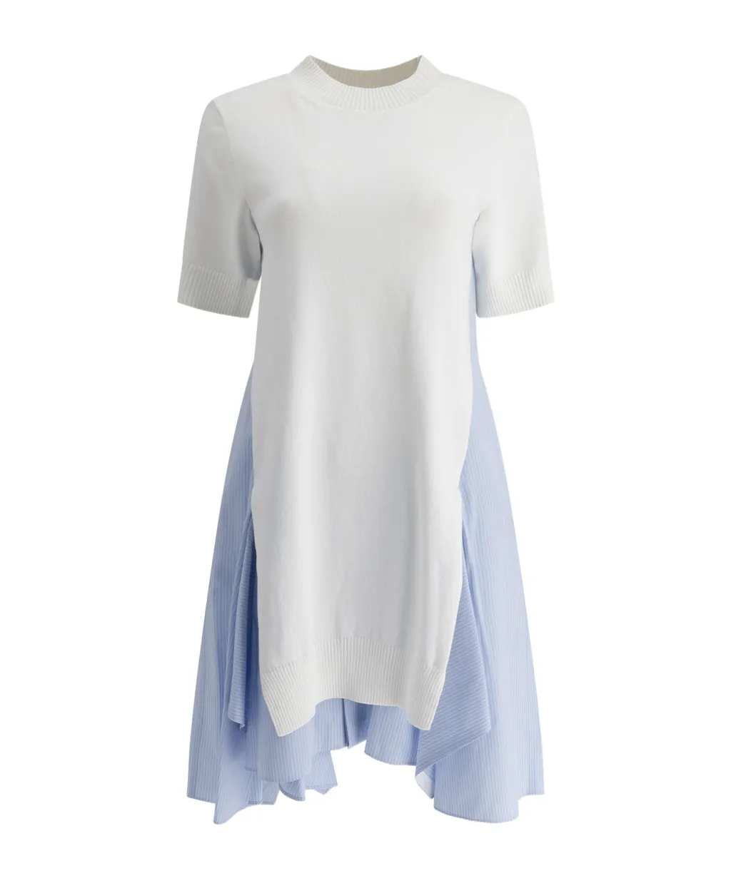 Sacai Poplin Stripe-Detail Dress