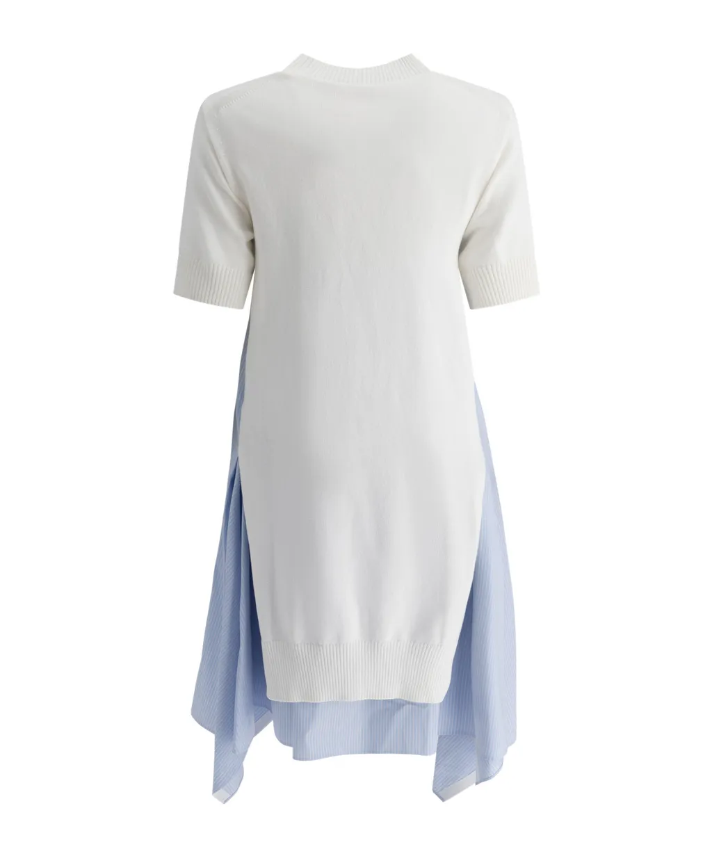 Sacai Poplin Stripe-Detail Dress