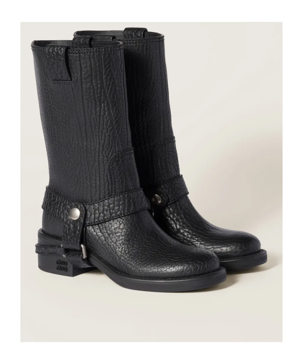 Miu Miu Moto Round-Toe Boots