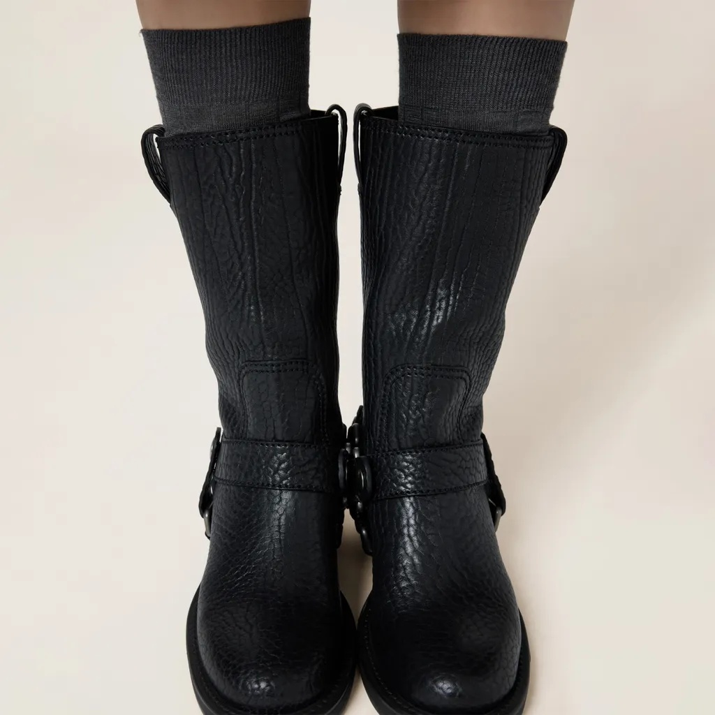 Miu Miu Moto Round-Toe Boots