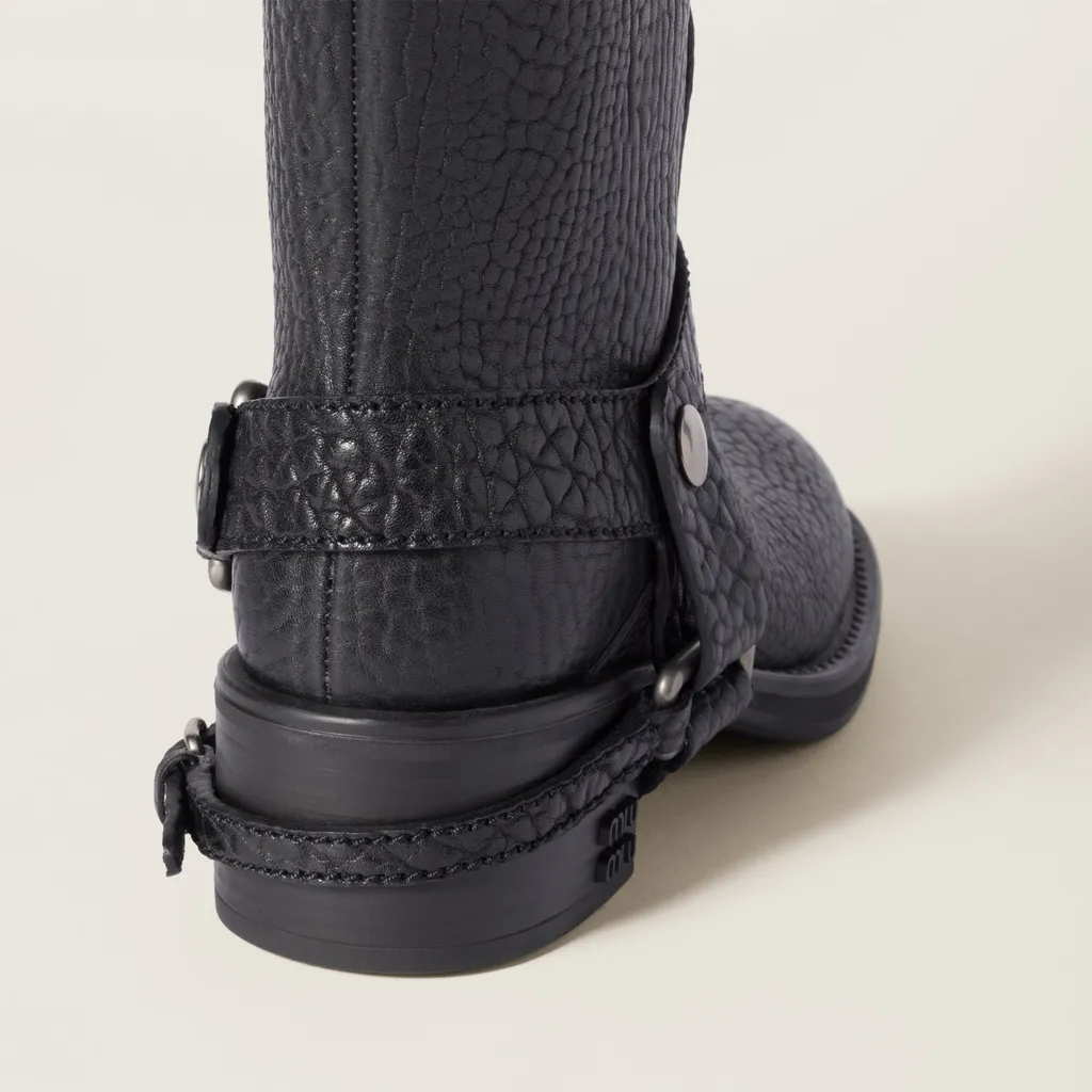 Miu Miu Moto Round-Toe Boots