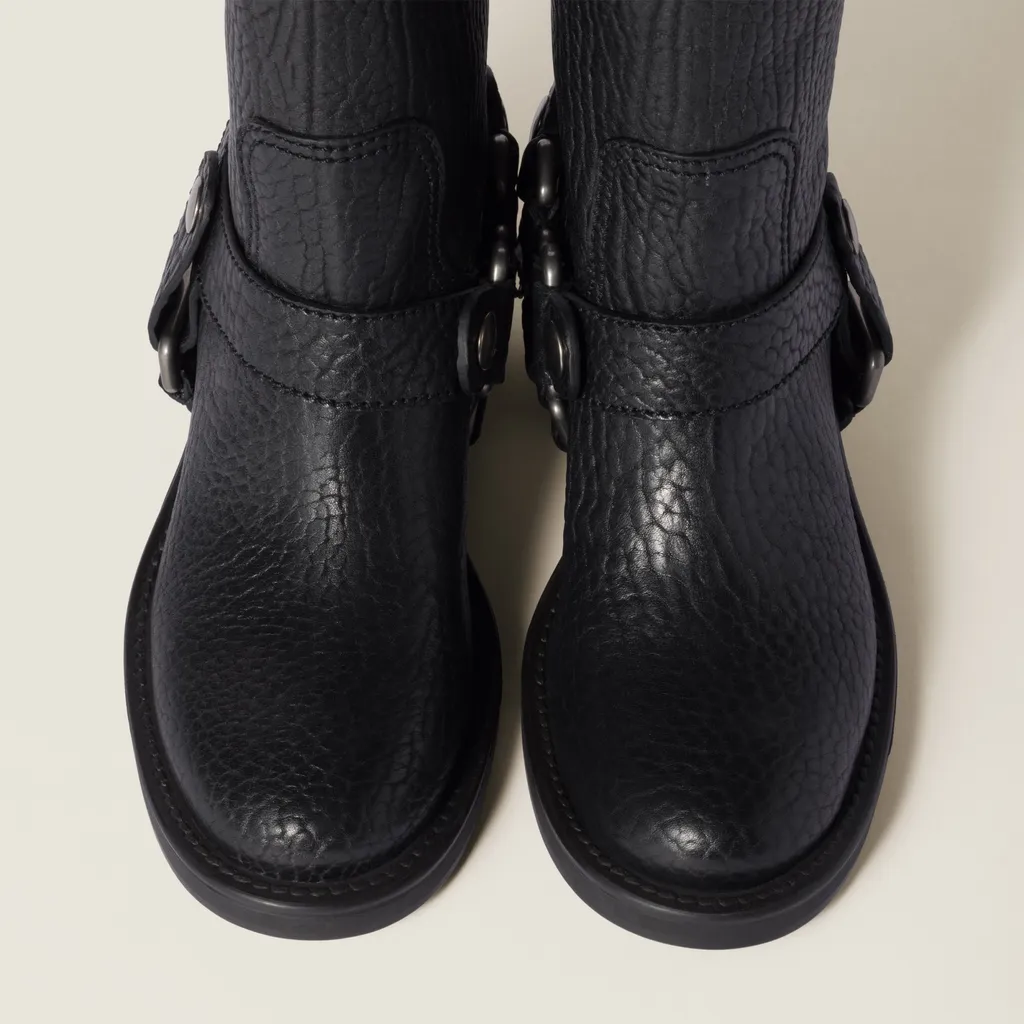 Miu Miu Moto Round-Toe Boots