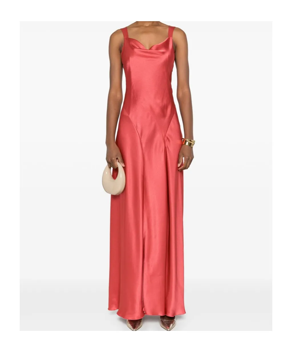 Alberta Ferretti Cut Out Cocktail Satin Dress