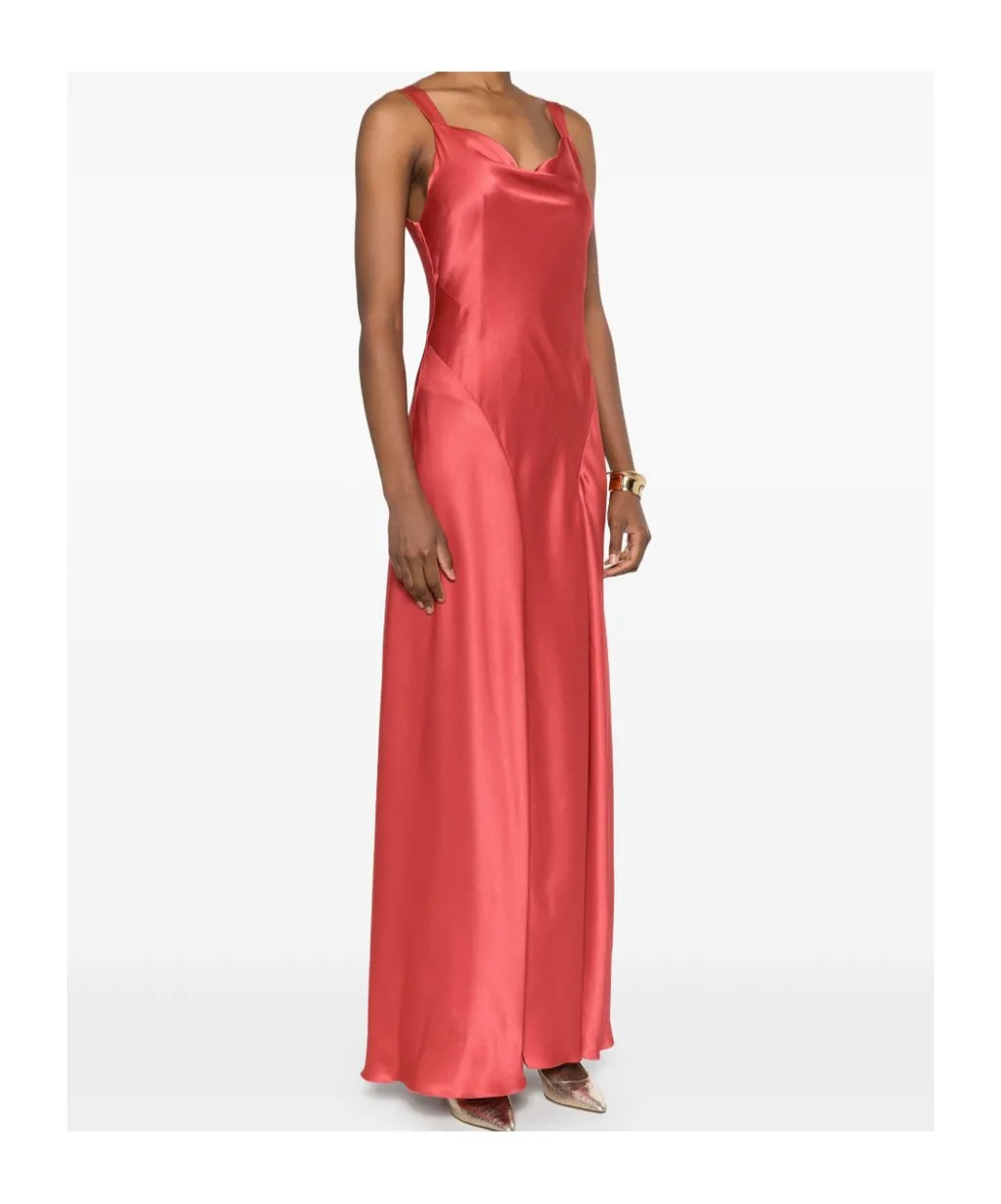 Alberta Ferretti Cut Out Cocktail Satin Dress